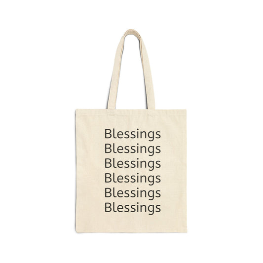 Blessings Canvas Tote Bag — Vintage Woman Illustration Grocery & Everyday Market Tote