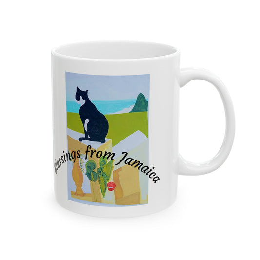 Blessings Cat Ceramic Mug | Cozy Coffee Cup, Pet Lover Gift, Cat Decor, Birthday Present, Home & Office Essentials