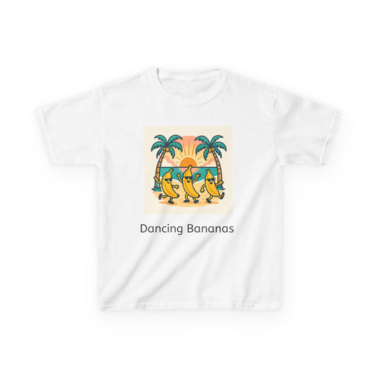 Kids T‑Shirt — Dancing Bananas on a Jamaican Sunset Beach Graphic Tee
