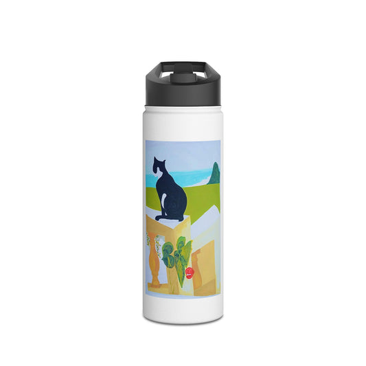 Felix the feral Jamaican cat’s Stainless Steel Water Bottle, Standard Lid